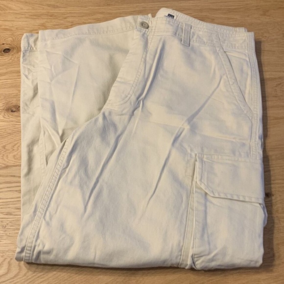 VINTAGE Gap Factory Cargo Pants Baggy Wide Leg Khaki Mens 35x30 - Picture 1 of 5